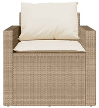 4-tlg. Garten-Sofagarnitur mit Kissen Beige Poly Rattan