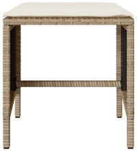 4-tlg. Garten-Sofagarnitur mit Kissen Beige Poly Rattan