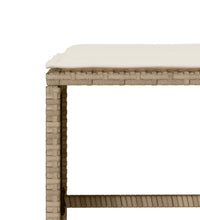 4-tlg. Garten-Sofagarnitur mit Kissen Beige Poly Rattan