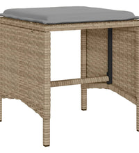 4-tlg. Garten-Sofagarnitur mit Kissen Beige Poly Rattan