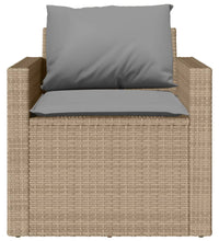4-tlg. Garten-Sofagarnitur mit Kissen Beige Poly Rattan