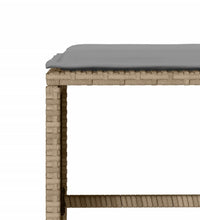 4-tlg. Garten-Sofagarnitur mit Kissen Beige Poly Rattan