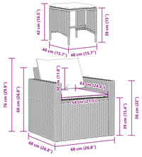 4-tlg. Garten-Sofagarnitur mit Kissen Beige Poly Rattan