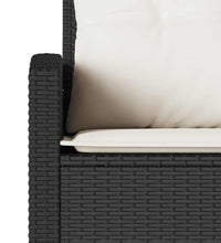 L-förmiges Couchsofa mit Kissen Schwarzes Polyrattan