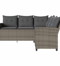 L-förmiges Couchsofa mit Kissen Graues Polyrattan