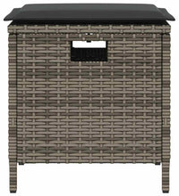 5-tlg. Garten-Essgruppe mit Kissen Grau Poly Rattan