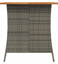 5-tlg. Garten-Essgruppe mit Kissen Grau Poly Rattan