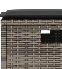5-tlg. Garten-Essgruppe mit Kissen Grau Poly Rattan