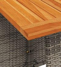 5-tlg. Garten-Essgruppe mit Kissen Grau Poly Rattan