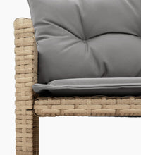 Gartensofa in L-Form mit Tisch und Kissen Beige Poly Rattan