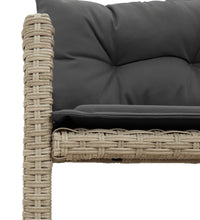 Gartensofa in L-Form mit Tisch und Kissen Hellgrau Poly Rattan