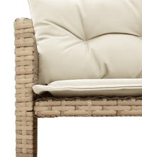 Gartensofa in L-Form mit Tisch und Kissen Beige Poly Rattan