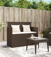 Gartenbank mit Kissen Braun Poly Rattan