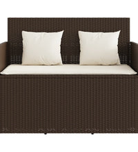 Gartenbank mit Kissen Braun Poly Rattan