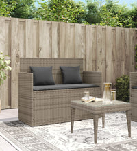 Gartenbank mit Kissen Grau Poly Rattan