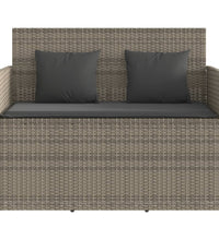 Gartenbank mit Kissen Grau Poly Rattan