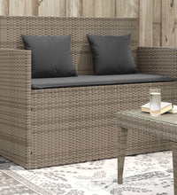 Gartenbank mit Kissen Grau Poly Rattan