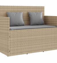 Gartenbank mit Kissen Beige Poly Rattan