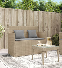 Gartenbank mit Kissen Beige Poly Rattan