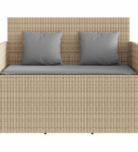 Gartenbank mit Kissen Beige Poly Rattan