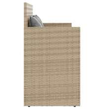 Gartenbank mit Kissen Beige Poly Rattan