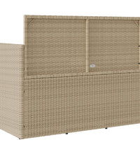 Gartenbank mit Kissen Beige Poly Rattan