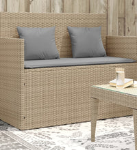 Gartenbank mit Kissen Beige Poly Rattan