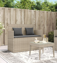 Gartenbank mit Kissen Hellgrau Poly Rattan