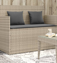 Gartenbank mit Kissen Hellgrau Poly Rattan