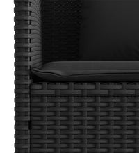 Gartenbank mit Kissen Schwarz Poly Rattan