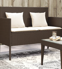 Gartenbank mit Kissen Braun Poly Rattan