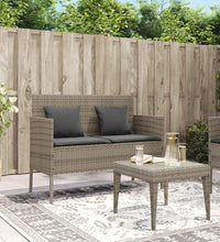 Gartenbank mit Kissen Grau Poly Rattan