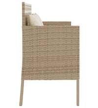 Gartenbank mit Kissen Beige Poly Rattan