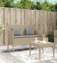 Gartenbank mit Kissen Beige Poly Rattan