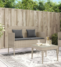 Gartenbank mit Kissen Hellgrau Poly Rattan