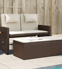 Gartenbank Verstellbar mit Kissen Braun Poly Rattan