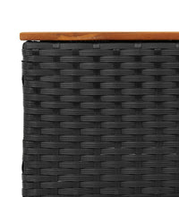 3-tlg. Garten-Sofagarnitur mit Kissen Schwarz Poly Rattan