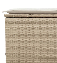 3-tlg. Garten-Sofagarnitur mit Kissen Beige Poly Rattan