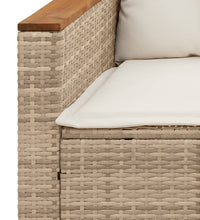 3-tlg. Garten-Sofagarnitur mit Kissen Beige Poly Rattan