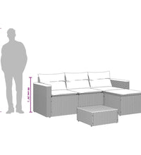 3-tlg. Garten-Sofagarnitur mit Kissen Beige Poly Rattan