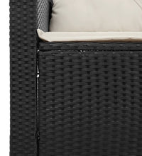 Gartensofa mit Kissen 3-Sitzer Schwarz Poly Rattan