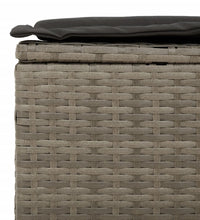 Gartensofa mit Kissen 3-Sitzer Grau Poly Rattan