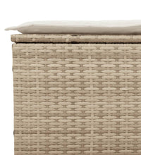 Gartensofa mit Kissen 3-Sitzer Beige Poly Rattan