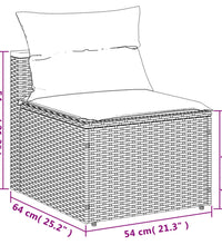 Gartensofas ohne Armlehnen mit Kissen 2 Stk Schwarz Poly Rattan