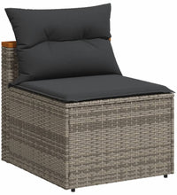 Gartensofas ohne Armlehnen mit Kissen 2 Stk. Grau Poly Rattan