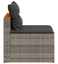 Gartensofas ohne Armlehnen mit Kissen 2 Stk. Grau Poly Rattan