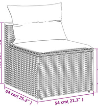 Gartensofas ohne Armlehnen mit Kissen 2 Stk. Grau Poly Rattan