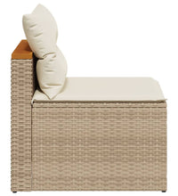 Gartensofas ohne Armlehnen mit Kissen 2 Stk. Beige Poly Rattan