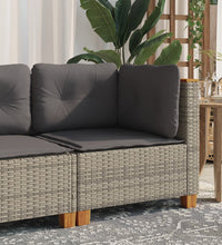 Garten-Ecksofa mit Kissen Grau Poly Rattan