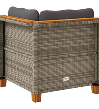 Garten-Ecksofa mit Kissen Grau Poly Rattan